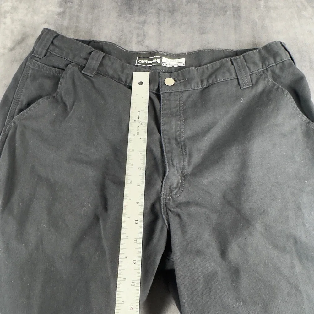 Carhartt Relaxed Fit Work Pants Mens 38x32 Black Rugged Flex Canvas 102291